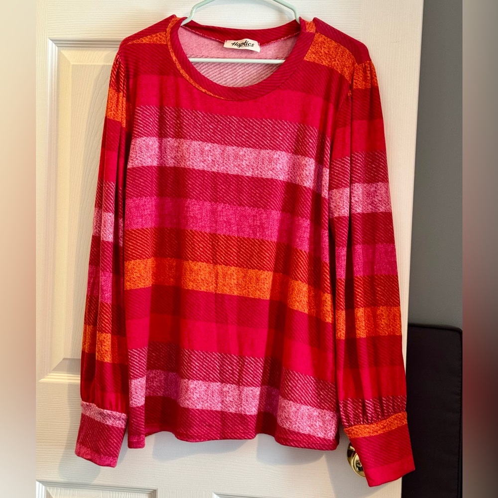 Colorful Striped Long Sleeve Top by Haptics